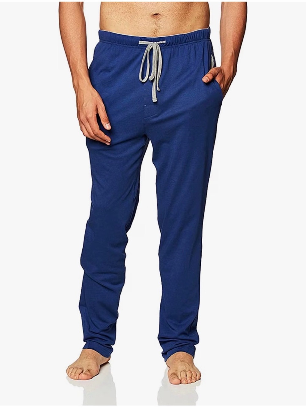 Hanes navy Jogger Sweatpants with  Drawstring and side pockets.